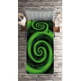 thumbnail image 2 of Ambesonne Green Quilted Coverlet 2 Pcs, Abstract Spirals, Twin Size, Green, 2 of 2
