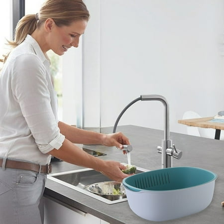 

Naittoop Clearance 2024! Scandinavian Double Dishwashing Basket Plastic Draining Sieve Basin Kitchen Fruit Storage Basket Storage Fruit And Vegetable Basket 2 Sets