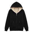 thumbnail image 5 of Lutiedan Womens Sherpa Fleece Jacket Zip up Thick Warm Hooded Jacket Long Sleeve Casual Fall Winter Coat with Pockets S-3XL, 5 of 6