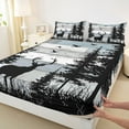 thumbnail image 3 of Homewish Jungle Animal Deer Twin Sheet Sets,Rustic Farmhouse Cabin Twin Fitted Sheet,Old Barn Door Flat Sheet For Boys Teens,Microfiber Bedroom Decor,3 Pieces, 3 of 7