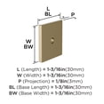 thumbnail image 5 of Amerock Ladera 1-3/16 inch (30mm) Length Square Golden Champagne Cabinet Knob Backplate, 5 of 6