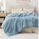 thumbnail image 1 of Bedsure Manta Sherpa de Lana Azul Queen 230x230 cm Gruesa, 1 of 9