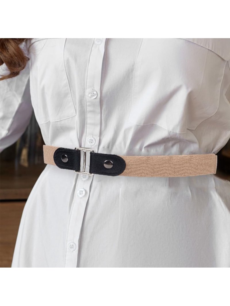 2Pcs No Buckle Stretch Belt for Women and Men Elastic Waist  display picture 3