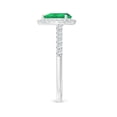 thumbnail image 5 of Angara Natural 0.95 Ct. Emerald with Diamond Halo Ring in 14K White Gold for Women (Ring Size: 11.5), 5 of 11