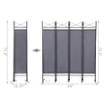 thumbnail image 5 of Jaxpety 4 Panel Room Divider W/ Leg Support 5.9 ft Folding Wall Partition for Home Office, Gray, 5 of 13