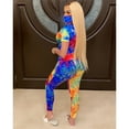 thumbnail image 4 of Gzhioc Women 2 Piece Tracksuit Set, Short Sleeve Tie Dye Tops High Waist Pants Bodycon Yoga Sports Summer Outfits, 4 of 7