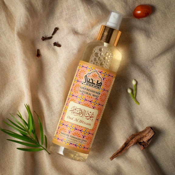 Oud Al Ibtisam Attar Al Faraash by Dukhni | 250ml Arabic Natural Mist Air Room Freshener Linen Spray