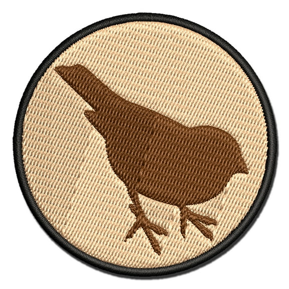 Sparrow Bird Solid Applique Multi-Color Embroidered Iron-On Patch - 2.5 Inch Small