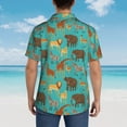 thumbnail image 5 of Cauagu Cute Animals Print Hawaiian Shirt for Men,Casual Short Sleeve Button Down Shirts Summer Beach Men's Regular-Fit Short-Sleeve Print Shirt -Medium, 5 of 6