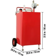 BENTISM Fuel Caddy Fuel Storage Tank 30 Gallon 2 Wheels with Manuel Pump, Red