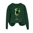 thumbnail image 3 of FDGIU ‌‌‌‌Women's Saint Patrick's Day Sweatshirt - Long Sleeve Green Shamrock Print Crew Neck Pullover, 3 of 6