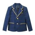 thumbnail image 3 of lcziwo School Uniform for Kids Cute Plaid Long Sleeve Suit Jacket Single Breasted Casual Notch Lapel Blazer Slim Fit Sport Coats Blue, 3 of 7