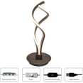 thumbnail image 3 of Modern Simple Black Double Spiral LED Table Lamp 10W Bedside Lamp for Bedroom, Living Room, Office, Nightstand, Bookshelf, 3 of 12
