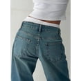 thumbnail image 7 of Women's Wide Leg Boyfriend Jeans Wide Straight Leg Denim Pants Low Rise Baggy Jeans Casual Loose Jeans, 7 of 7