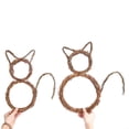 thumbnail image 4 of Natural Cat Shape Grapevine Wreaths Vine Branch Wreath Rattan Wreath Garland Decoration for DIY Wreath Craft for Wedding Decors, 4 of 10