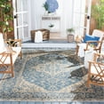 thumbnail image 2 of SAFAVIEH Beach House Stanice Medallion Indoor/Outdoor Area Rug, Blue/Creme, 8' x 8' Square, 2 of 6