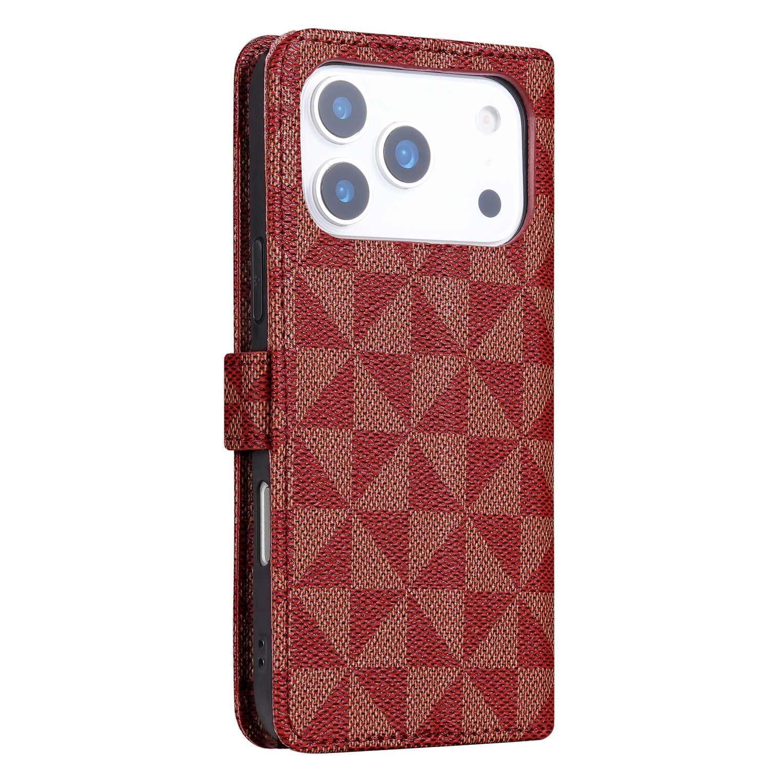Foldable Triangle Wallet Case for iPhone 17 Pro - Red