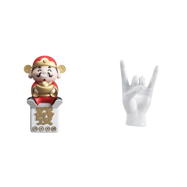 Figura de escritorio,Figura de Dios de la Fortuna de Dibujos Animados,Regalo Feng Shui,Linda estatua del Dios de la Riqueza para decoración del hogar,Estatua del gesto de la roca,Figuras de