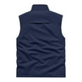 thumbnail image 5 of UVEASISHA Men's Outdoor Workout Vest Big and Tall Lightweight Sleeveless Jacket Fishing Hiking Travel Vest with Zipper Pockets Blue L, 5 of 10