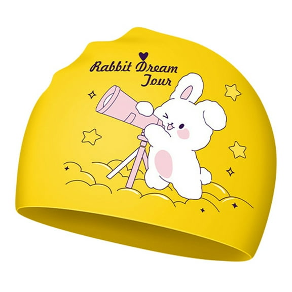 Kids Swimming Cap for Long Hair Waterproof Silicone Swim Cap for Long Braids, Dreadlocks and Long Curly Fluffy Hair Girls Toddler Boys YE1 One Size