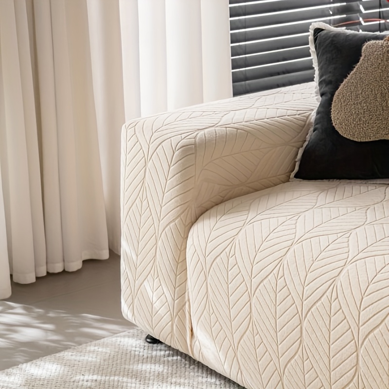 1PC Luxurious Jacquard Stretch Sofa Slipcover, Pet-Friendly Hairproof & Anti-Slip, All-Season Furniture Cover for Couch, Loveseat, Armchair, Sectional, Easy to Install & Wash