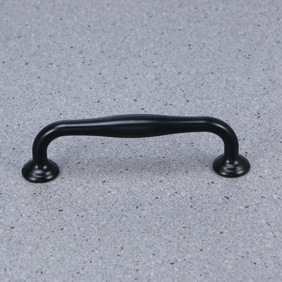 Stri Flat Black Modern Door Knob Solid Two Holes Cabinet Handle Drawer Pulls for Home Kitchen