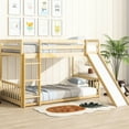 thumbnail image 4 of Natural Twin Over Floor Bunk Bed With Slide And Door - Stylish Rails Made Of Quality Pine, 4 of 7