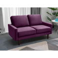 thumbnail image 2 of Koby Home's X Collection Morrison Modern Loveseat, Upholstered in Performance Velvet with Track Arms, Cushion Back, and Wooden Legs, 2-Seater for Small Space, Eggplant Purple Color, 2 of 4