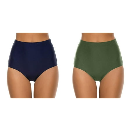 2-Pack Women Running High Waist Bikini Bottoms Swim Briefs Beach Shorts Ruched Bottom For Shorts Bathing Suit Shorts Swimsuit with Underwire Bra Bathing Suit Women Two Piece Shorts Women S Bathing
