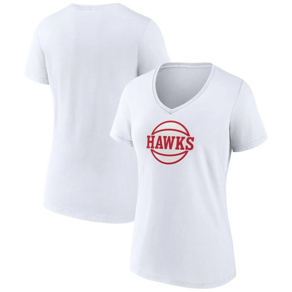 Women's White Atlanta Hawks Alternate Logo V-Neck T-Shirt