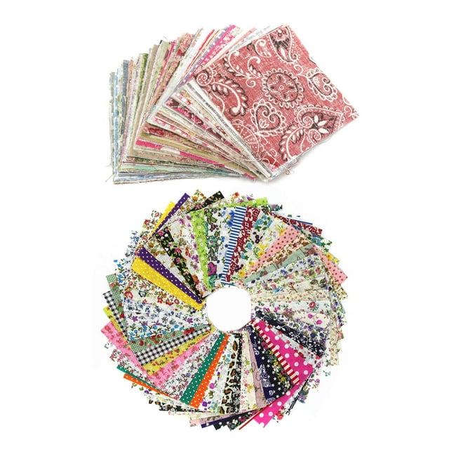 100 Pcs 10x10cm Carré Floral Tissu en Coton Patchwork Tissu & 60 Pcs Bricolage Courtepointe Patch 10cmx10cm Lot de Breloques Tissu en Coton