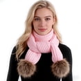thumbnail image 6 of TELOLY Kids Scarf,Pom-Pom Design Toddler Scarf,Comfortable Touch Pink Scarf,Pink, 6 of 6