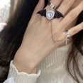 thumbnail image 5 of AOOOWER European and American Metal Bat Wing Ring Devil Crossed Chain Rings, 5 of 9