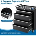 thumbnail image 5 of 4-Drawer Rolling Tool Chest - Mobile Storage Cabinet with Lock & Drawer Liners, black, 5 of 9