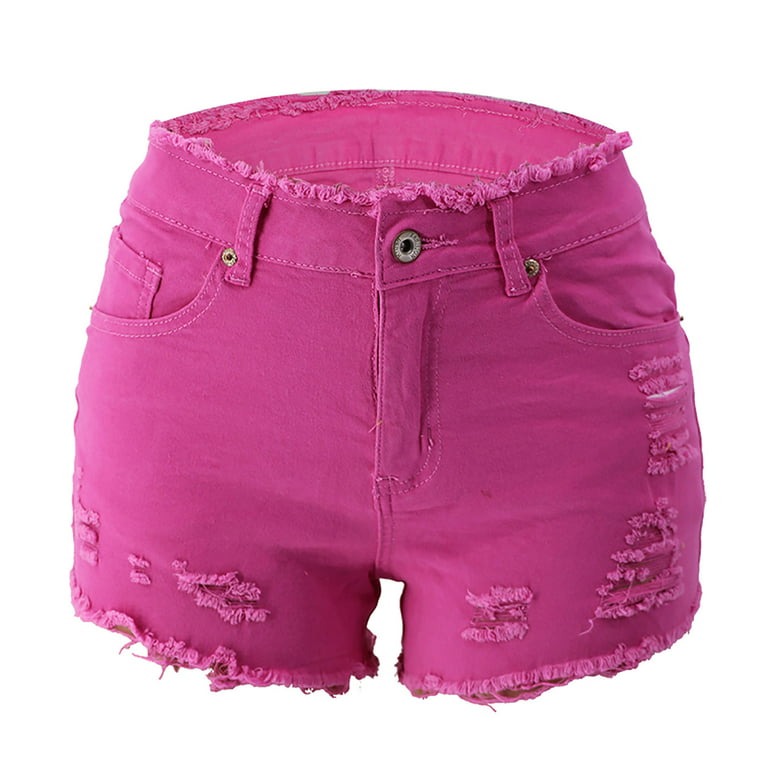 RISEN High Waist Ripped Denim Shorts – Hello Pink LLC