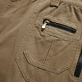 thumbnail image 5 of hoksml Cargo Pants For Men Solid Casual Fashion Button-Zip Multi-Pocket Straight Cargo Trousers Clearance, 5 of 6