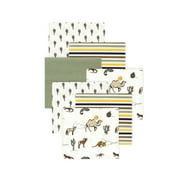 Little Treasure Hudson Baby Boys Cotton Poly Flannel Receiving Blankets 7-Pack, Green Desert Animals, 30x30 inches