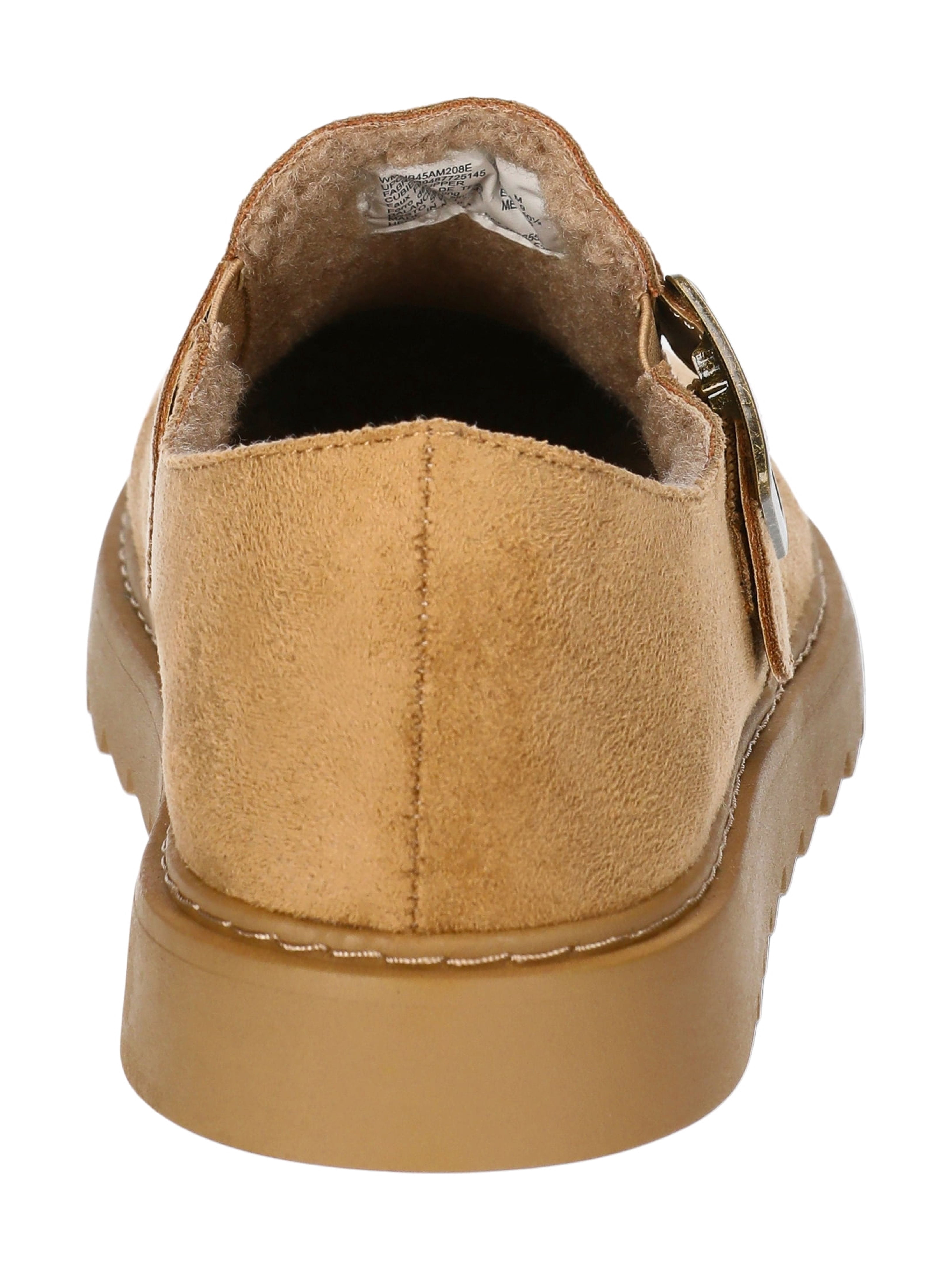 No Boundaries Women's Casual Buckle Clogs with Faux Shearling Lining