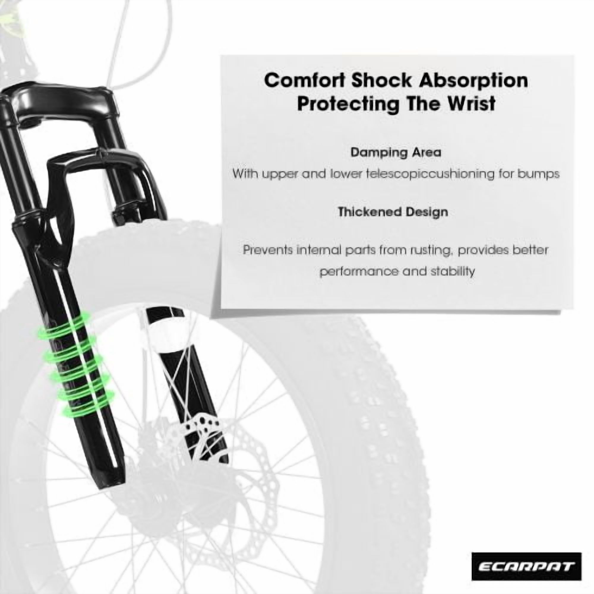 RAISTYW 20" Fat Tire Mountain Bike, 7-Speeds High Carbon Steel Frame Mountain Bicycle MTB Bike with Disc Brakes for Adults Men Women, Green and Black