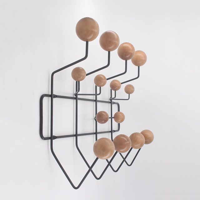 Práctico perchero, cuélgalo todo Colgador de pared Perchero Bolas de madera de nogal macizo Percheros de pared modernos de madera con bolas de madera maciza pintada Perchero clásico de mediados d