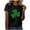 Black, variant on LUOGENLI Female T-shirts for Womens Women's Round Collar Casual T Shirts with Stpatricks Day Three Leaf Print Short Sleeve Tops Womens T-shirts Graphic Tees xxl Tall Valentines Black M