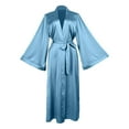 thumbnail image 5 of NAFUU Silk Robes for Women Pajamas Shawl Collar Satin Bathrobe Long Bride Wedding Party Robe Lightweight Sleepwear Elegant V Neck Robes Homewear Comfy Home Clothes, 5 of 6