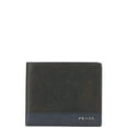 thumbnail image 1 of Pre-Owned Prada Men's Bifold Wallet in Black and Navy Saffiano Leather (Good), 1 of 12