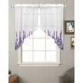 thumbnail image 2 of Spring Lavender Swag Valances for Windows, Purple Botanical Garden Florals Flower Rod Pocket Sheer Valances for Small Windows, Swag Toppers Light Filtering for Kitchen Living Room 2 Panels 36''x36'', 2 of 6