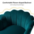 thumbnail image 5 of Seashell Upholstered Accent Chair Velvet Lounge Vanity Chair Metal Legs Home Living Room Bedroom, 5 of 10