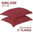 thumbnail image 2 of Mellanni Pillow Shams Set of 2, Decorative Pillow Covers with 2" Flange, King, Brick Red, 2 of 5