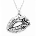 thumbnail image 1 of Skull Lips Pendant Necklace Sturdy Alloy Jewelry Accessory Portable for Trendy Women Individuals Daily Casual Wear, 1 of 4
