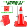 thumbnail image 3 of 18" Reflective Collars PVC Traffic Cones 12 Pack, Structurally Stable Safety Cones with Weighted Base, Orange Parking Lot Cone Construction Cones for Construction Zones and Driving Practice, 3 of 9