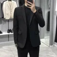 thumbnail image 4 of Chaqueta de traje fina para hombre, abrigo de negocios recortado, blazer para hombre, corte entallado, ropa clásica corta, sencilla, con botones, a la moda, 2024, 4 of 5