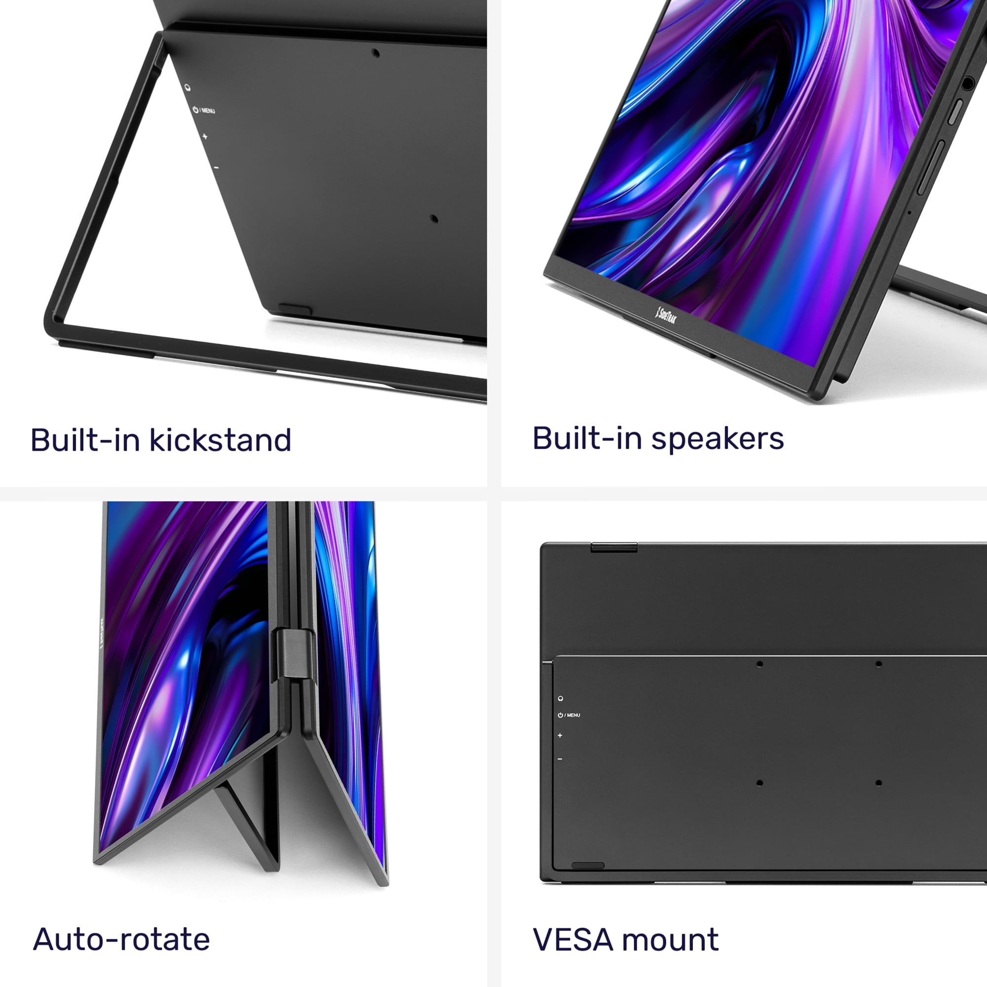 SideTrak Solo Book 15.6" Foldable Dual Screen Portable Monitor - FHD Portable Stacked Monitor, Portable Dual Monitor for Laptop, Display Extender with Stacked Dual Monitor for Mac, PC, & Chromebook